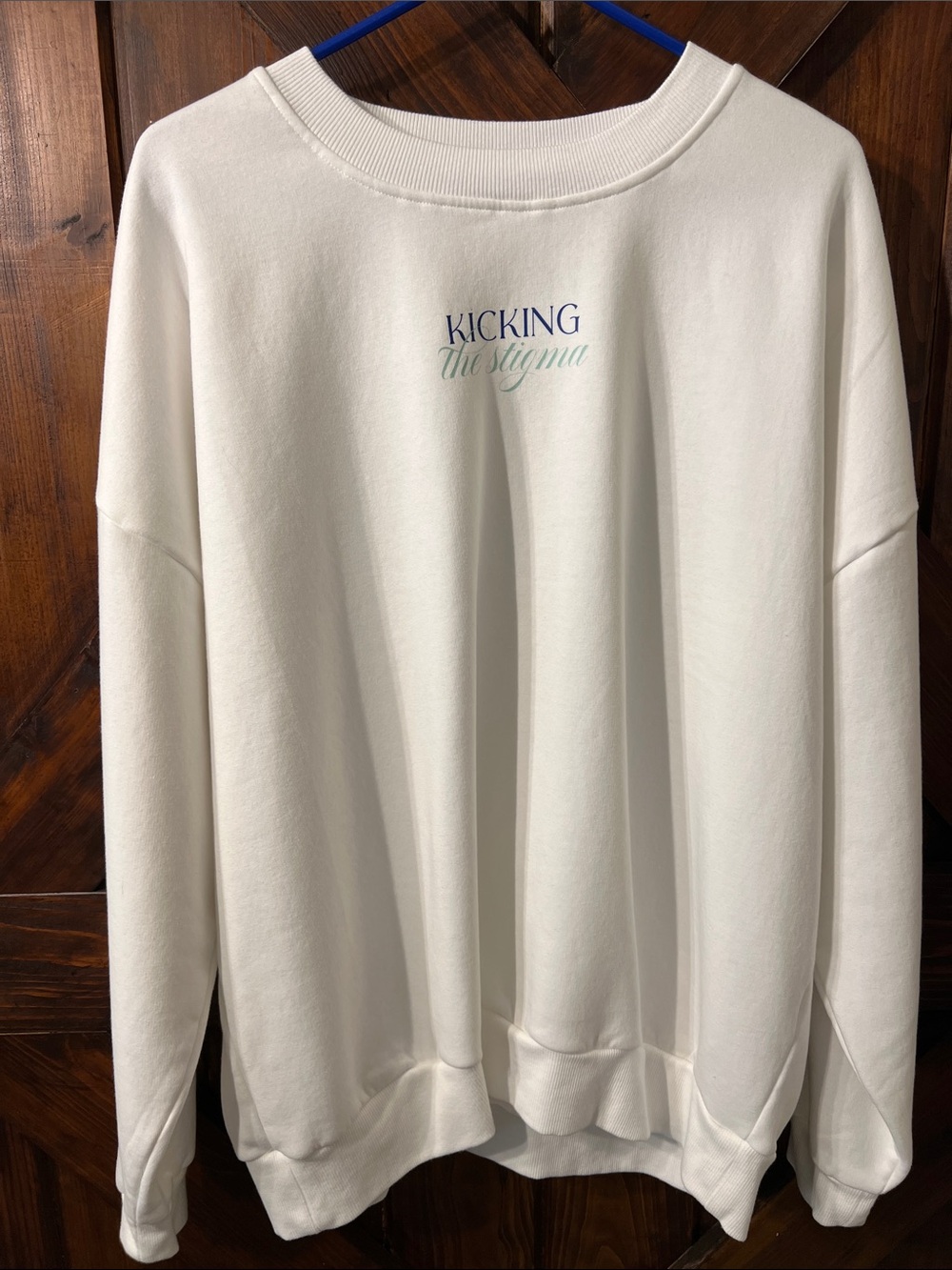 White 'Kicking the Stigma' Graphic Sweatshirt - Women Colts